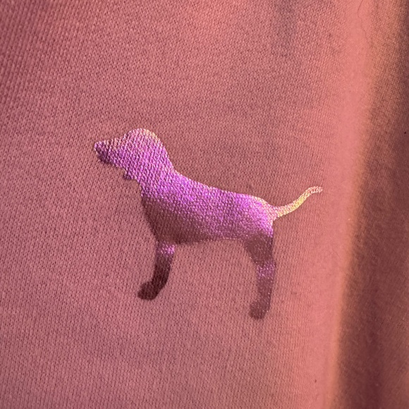 PINK Victoria's Secret Womans Hoodie Vintage 1990’s Sequin Logo Fleece Lined L - Picture 3 of 6